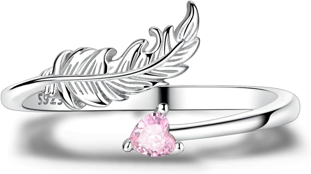 Parmuz 925 Sterling Silver Adjustable Ring for Woman Stackable Open Lucky Ring Eternity Bands Dainty CZ Statement Engagement