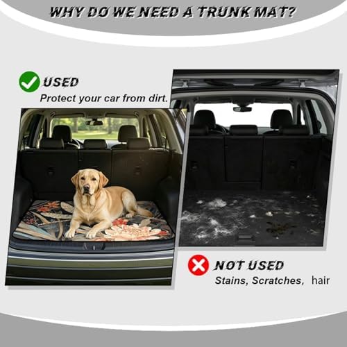 Dragonfly Floral Trunk Mat Universal Waterproof Cargo Liner Heavy Duty Non-Slip - Image 4