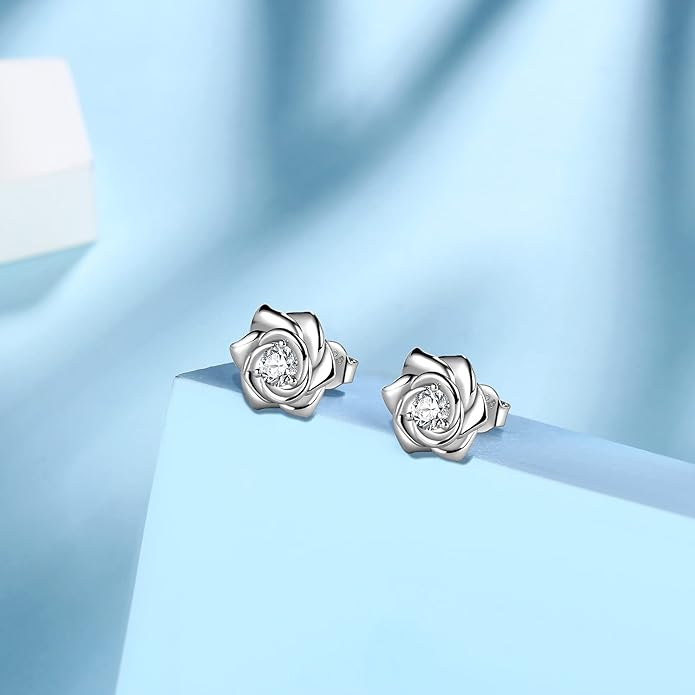 925 Sterling Silver Rose Flower Ring - Adjustable, Elegant Promise Ring for Women & Girls - Perfect for Birthday & Wedding Gifts
