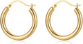 Gold Earrings for Women Girls,14K Gold Plated Hoop Earrings with 925 Sterling Silver Post Cubic Zirconia Stud Earring Huggie Hoops Earrings