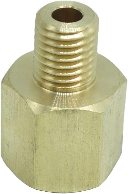 2 Pcs 1/8" NPT Pipe Female x M8*1 Male Metric Gauge Adapter Brass - Image 2