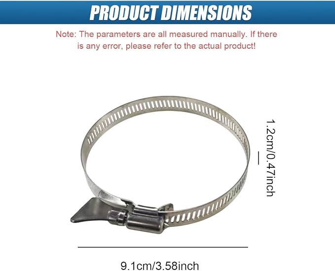 Craedli 2PCS Dryer Vent Clamp 3 Inch Stainless Steel Thumb Screw Hose Clamp | - Image 2