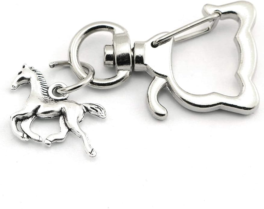 50pcs Horse Charms Pendants Alloy DIY Bracelet Necklace Jewelry Making Craft Accessories 20x15mm (Antique Silver)