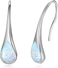 925 Sterling Silver Small Pear-Shaped Modern Style Hook Earrings with Crystals from Austria