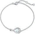 FANCIME Love Bracelet 925 Sterling Silver Infinity Birthstone Bracelets for Women Fine Jewelry Birthday Christmas Gifts for Her Mom Wife, Chain Length 6.7"+1.2" Extend