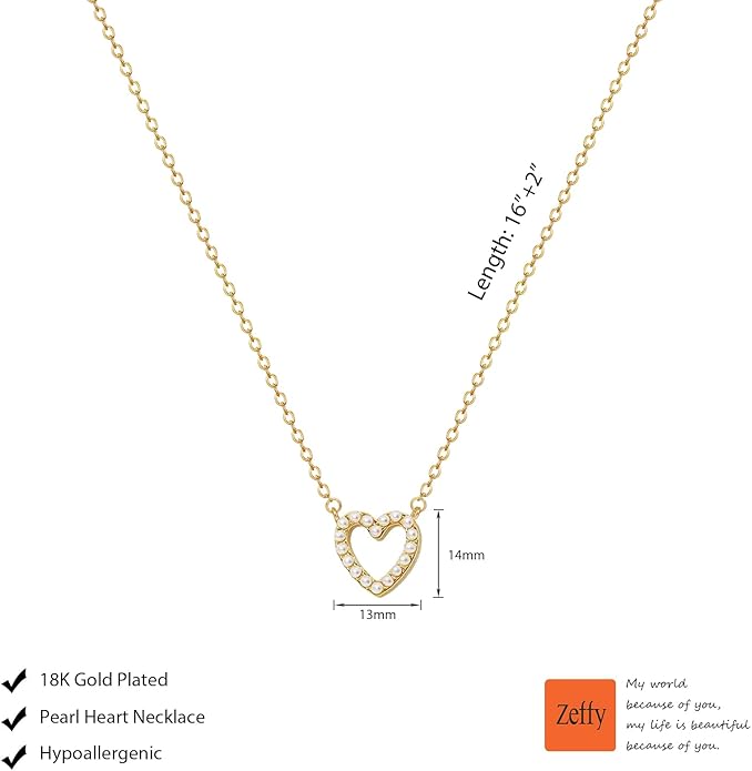 Zeffy Pearl Necklace 4MM/6MM/8MM Dainty Round Imitation Pearl Choker Necklace Wedding Pearl Necklace Delicate Jewelry for Women Simple Bridesmaid Jewelry Gifts
