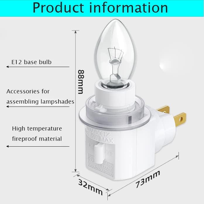 TWDRTDD Plug in Night Light, Adjustable E12 Base Socket Night Light - Image 5