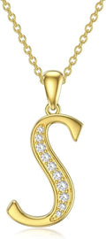 14k Gold Initial Necklace for Women, Solid Gold Moissanite Letter Pendant Necklaces Jewelry for Her Birthday Valentines Day Gifts for Mom Wife Christmas Gifts for Girlfriend Sister