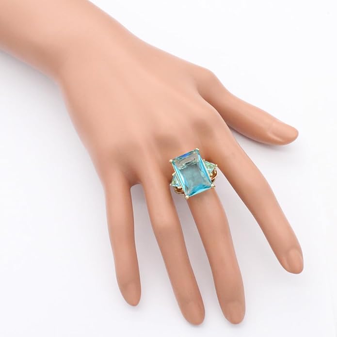 Lavencious Big Bold Radiant CZ Stones Stretch Rings for Women Size for 7-9