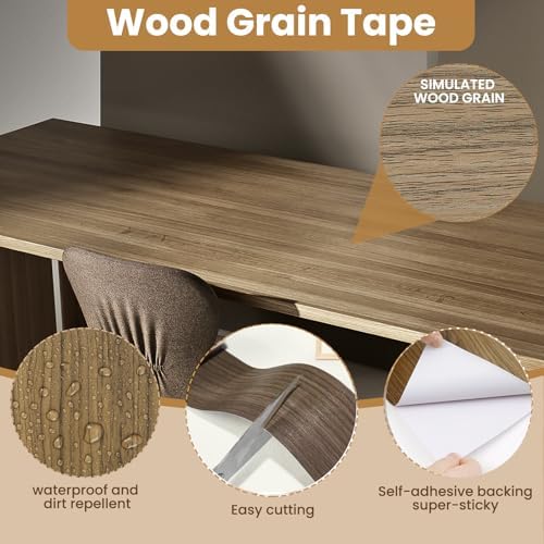 Wood Grain Repair Tape, 5.9 inch X 32ft Self Adhesive Wood Colored Tape - Image 7