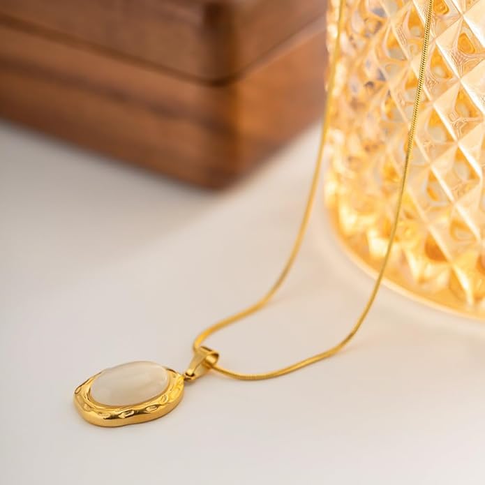 IBARA Women Gold Dianty Necklace Sun Crescent Moon Star Evil Eye Lock Lovely Heart Flower Butterfly Pearl Pendant Coin Necklaces 18K Gold CZ Diamond Filled Chain Boho Beach Simple Handmade Jewelry