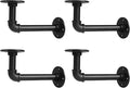 Storystore Industrial Pipe Shelf Brackets, 4 Pack Iron L-Shaped Shelving by Storystore