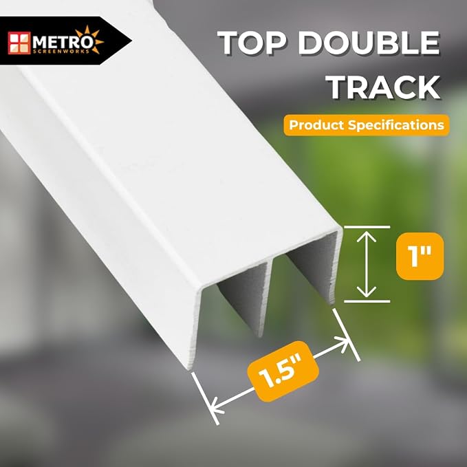 Top Double Channel Track for Bypass & French Sliding Screen Doors, Aluminum | - Image 3