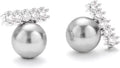 Pearl Stud Earrings for Women Stainless Steel Unique Statement Small Pearl Enamel Button Statement Vintage Earring Jewelry