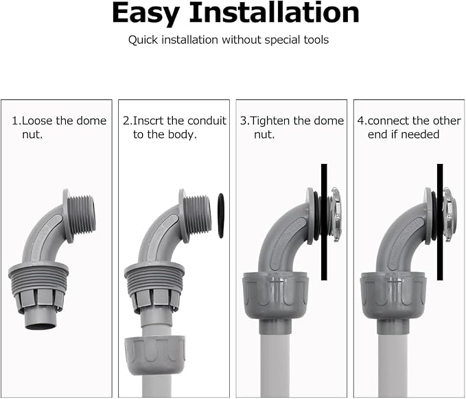 MAKERELE 24-Pack 3/4 Inch 90° PVC Liquid Tight Elbow Connectors | High Quality - Image 5