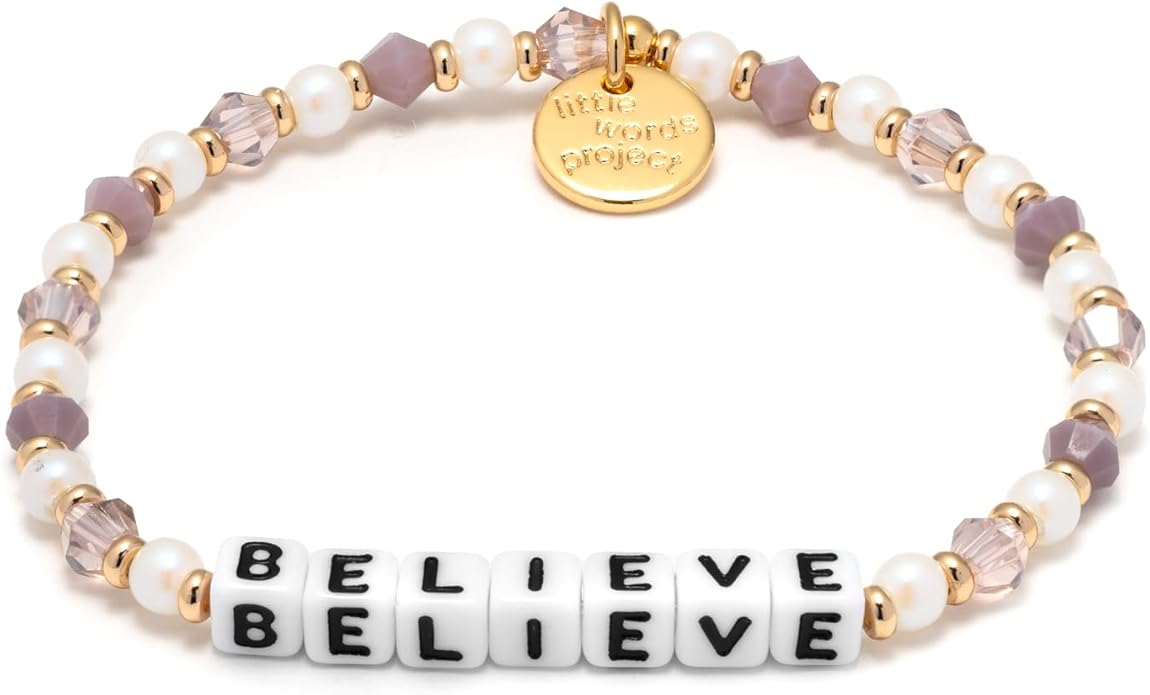 Little Words Project Mother's Day Gifts, The Original Word Bracelet, Made with Colorful Beads and Plated Brass Hardware, Handcrafted Design & Positive Message