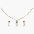 TARINIKA Green and White Cubic Zirconia(CZ) Indian Necklace Set with Earrings, Gold Plated Brass Fashion Indian Jewelry Gift for Women Bollywood Costume Jewellery
