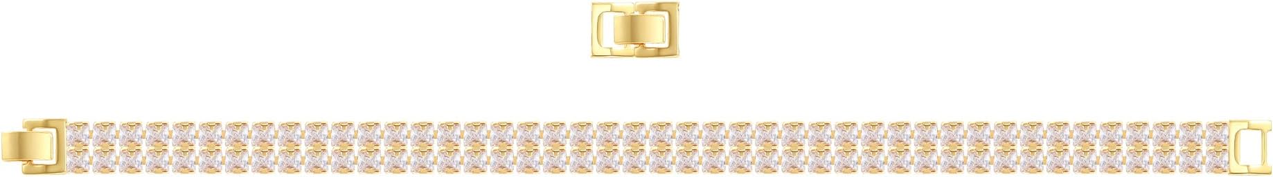 14K Gold Plated Tennis Bracelet for Women – Classic CZ Link Design, Fits 6.0"–7.2" Wrists – Stylish Sparkling Jewelry Gift, Timeless Tennis Bracelets for Women