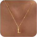 Valentines Gifts for Her Women - Initial Necklaces for Women Dainty 14k Gold Plated A-Z Letter Pendant Name Necklaces Cute Charm Choker Fashion Accessories Non Tarnish Trendy Jewelry Gift