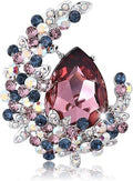 Richapex Elegant Crystal Tulip Rose Brooch Pin,Cubic Zirconia Fashion Crystal Jewelry Women's Brooch Pin