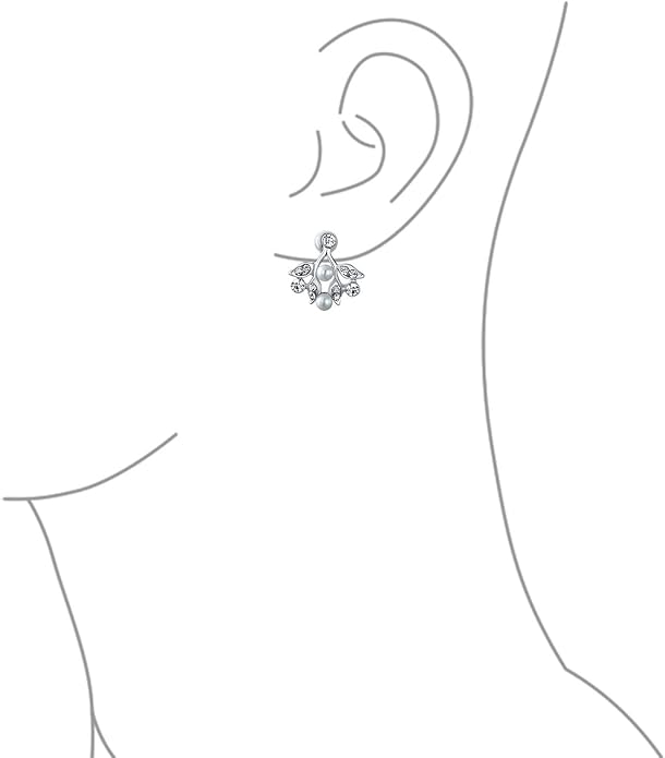 Bridal Jewelry Set Art Deco Vintage Estate Style Cubic Zirconia Marquise Leaf Teardrop AAA CZ Statement Cleavage Choker Necklace & Chandelier Dangle Clip On Or Pierced Earrings For Women Pageant