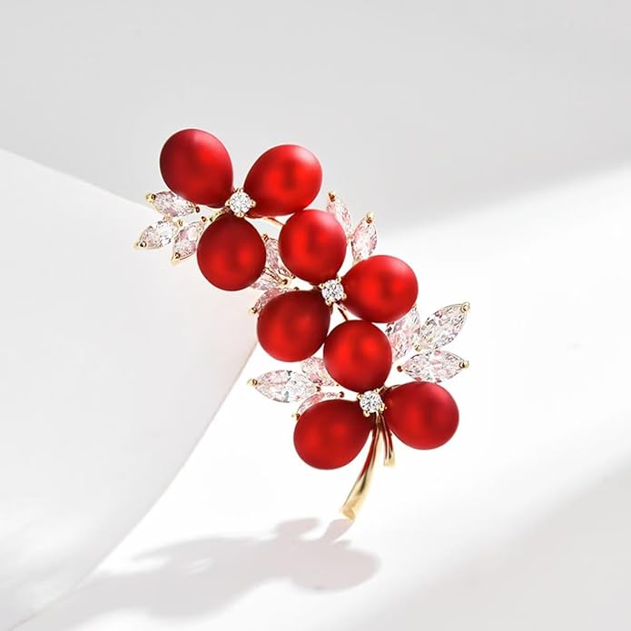 Red Rose Flower Brooches and Pins for Women Costume Jewelry Brooch Pins Broches Jewelry for Women Elegant Lady Pin
