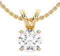 14K Yellow/White Gold Pendant Necklace With 0.50-1.00 TCW Lab Grown Diamond in Pear/Round Shape (E-F Color, VVS-VS), Adjustable Length from 15"-16.5", IGI Certified, Necklaces For Women, Gift For Her