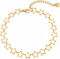 Anklets for Women Dainty CZ Ankle Bracelet 18K Gold Plated Waterproof Boho Dot Star Moon Daisy Ocean Beaded Anklet Trendy Foot Jewelry