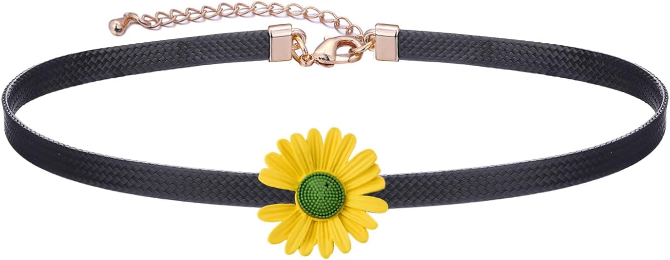 Yonhon Black Choker Necklace for Women,Gold/Siver Tone Choker Necklace with Elegant Pendantant
