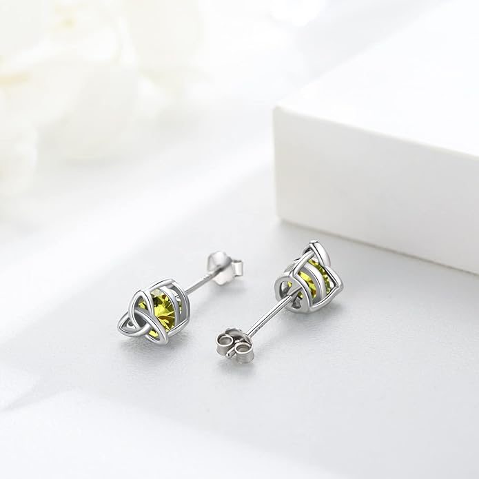 MEDWISE 925 Sterling Silver Birthstone Stud Earrings for Women Birthday Jewelry Gifts for Daughter Mother Women Valentines Day Gifts for Her