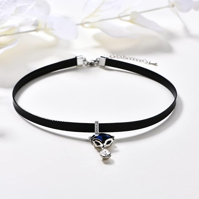 Yonhon Black Choker Necklace for Women,Gold/Siver Tone Choker Necklace with Elegant Pendantant