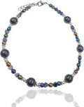 BESHEEK Rainbow Anklet Bracelet Hue Twisted Hematite and Round Artisan Beaded Anklet with Extension Handmade Hypoallergenic Beach Gala Wedding Style Jewelry