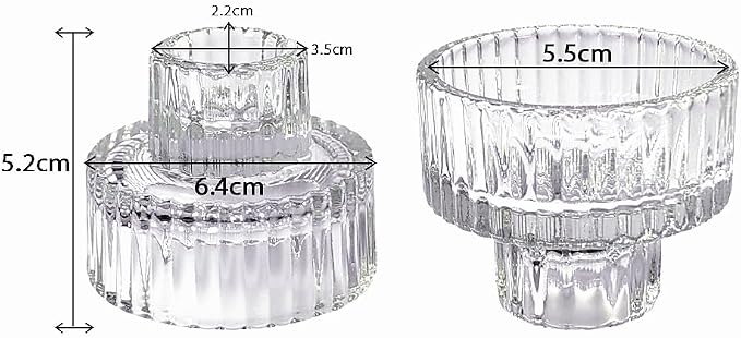 Hosley Set of 6 Glass Taper Candle Holders - Image 2