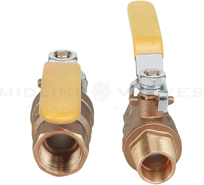 Midline Valve 822MF223-5 Premium Brass Full Port Ball Valve 1 in. FIP x MIP - Image 3