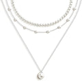 Zeffy Gold Pearl Necklace for Women, Dainty 14K Gold/Silve Plated Layered Pearl Choker Pearl Earrings Pearl Bracelets Wedding Trendy Gold Jewelry Set for Women Gifts