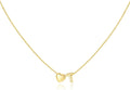 M MOOHAM Valentines Gifts for Kids Her - Heart Initial Necklaces for Women Girls 14K Gold Plated Tiny Heart Necklace Jewelry for Kids Personalized Birthday Gifts for Teen Girls Trendy
