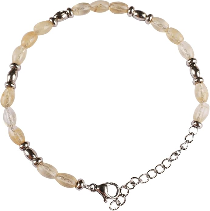 Natural Gem Stone Beaded Bracelets for Women Adjustable Stainless Steel Agate Lapis Tiger Eye Aventurine Rose Quartz