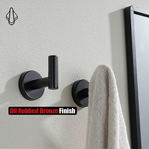 JQK Bathroom Towel Hook Oil Rubbed Bronze, 304 Stainless Steel 0.8mm Coat Robe - Image 6