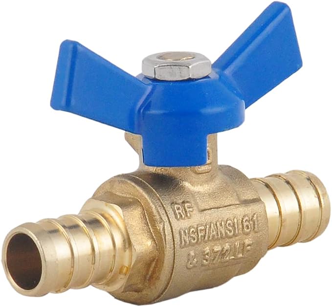 LD- 1/2" PEX Brass Ball Valve, LF Brass 1/2-in PEX Shut off Ball Valve - Image 3