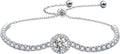 2mm/3mm/4mm/5mm Tennis Moissanite Bracelet 925 Sterling Silver 1/2ct Round Cut Moissanite D Color VVS1 Anniversary Jewelry Gift for Women