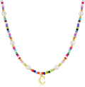 M MOOHAM Valentines Day Gifts for Kids Teen Girls - Colorful Initial Necklaces for Girls Women Kids, Beaded Pearl Choker Necklace for Women Trendy, Birthday Gifts Teenage Girl Teen Kid Jewelry