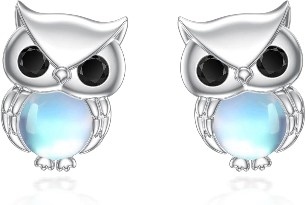 PELOVNY Animal Dangle Earrings Sterling Silver Hypoallergenic Moss Agate Crystal Moonstone Earrings Bee Butterfly Dolphin Peacock Phoenix Jewelry Birthday Christmas Gifts for Women