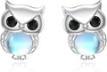 PELOVNY Animal Dangle Earrings Sterling Silver Hypoallergenic Moss Agate Crystal Moonstone Earrings Bee Butterfly Dolphin Peacock Phoenix Jewelry Birthday Christmas Gifts for Women