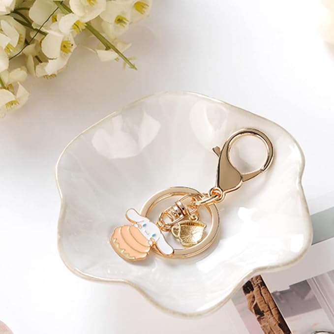 2PCS Lotus Leaf Shape Ring Holder Dish, Small Key Bowl, Ceramic Trinket Tray - Image 5