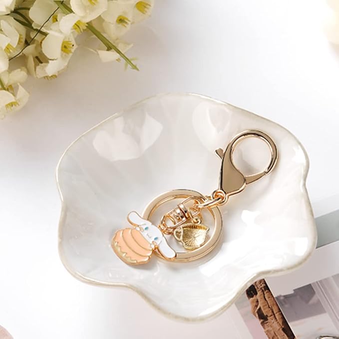 2PCS Lotus Leaf Shape Ring Holder Dish, Small Key Bowl, Ceramic Trinket Tray - Image 3