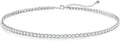 Tennis Necklace Bracelet for Women, Sterling Sliver, Dainty Chocker Necklace, Crystal Bracelet for Women, Wedding Jewelry for Bride, Sparkly Party Prom Hypoallergenic