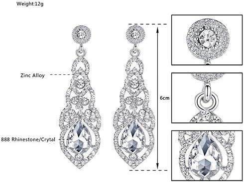 mecresh Women's Alloy Teardrop Crystal Chandelier Dangle Earrings