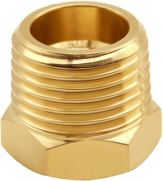 Uenede Brass 3/4" NPT Male to 3/8" NPT Female Reducer Bushing - Image 4