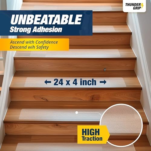 Clear Stair Treads Non-Slip Indoor 24" x 4" 18-Pack - Image 4