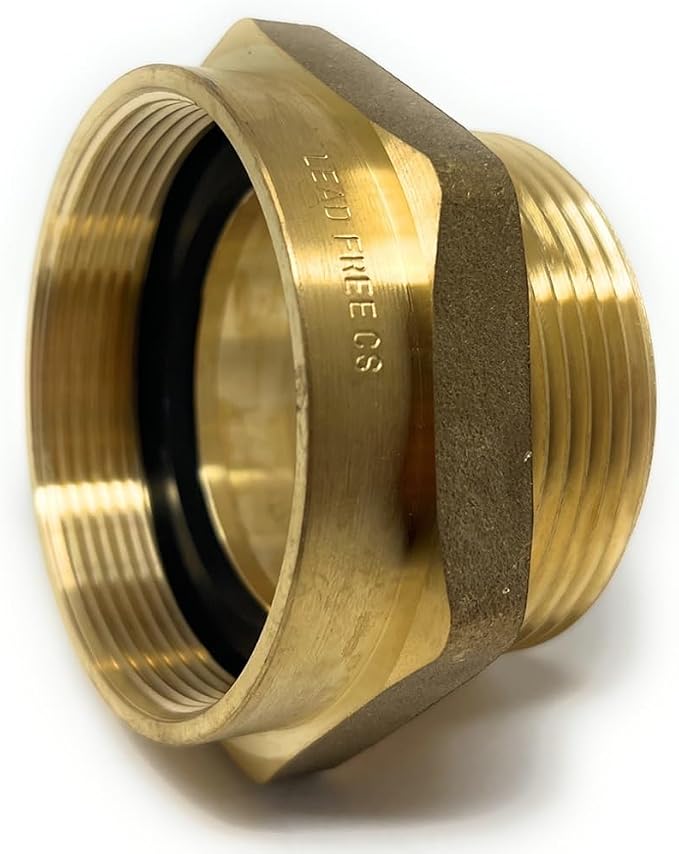 Cascada Lead-Free 2 1/2" G Thread Female to NPT Male Adapter | Brass Pipe - Image 4